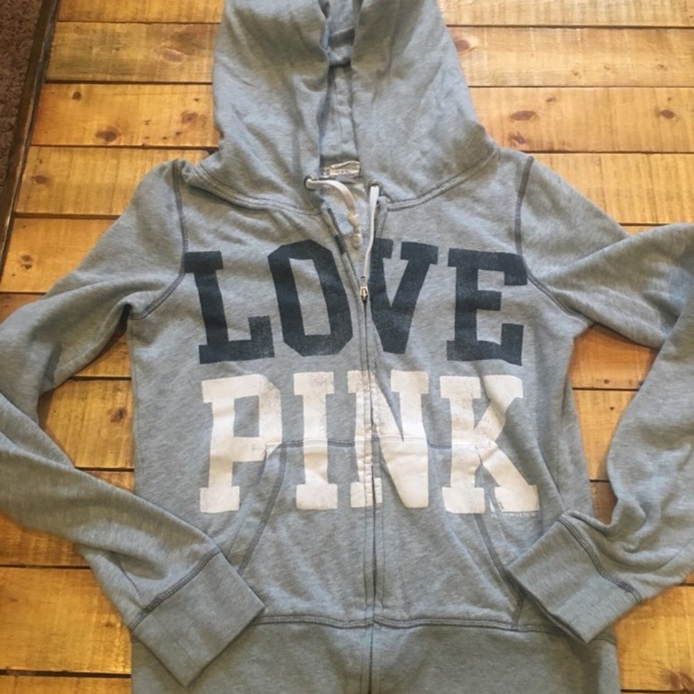 PINK full zip hooded sweatshirt